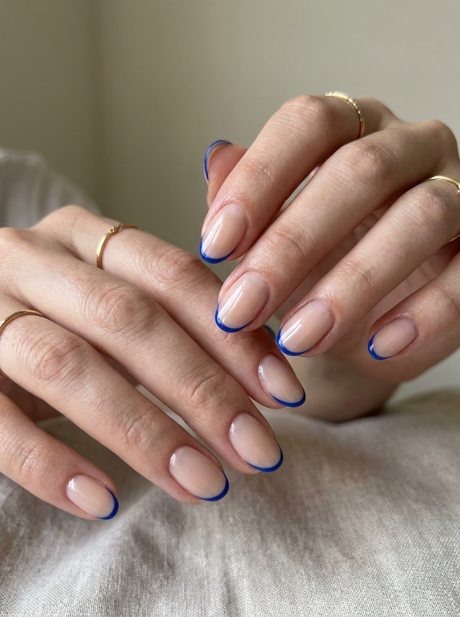 Cobalt Outline Nails